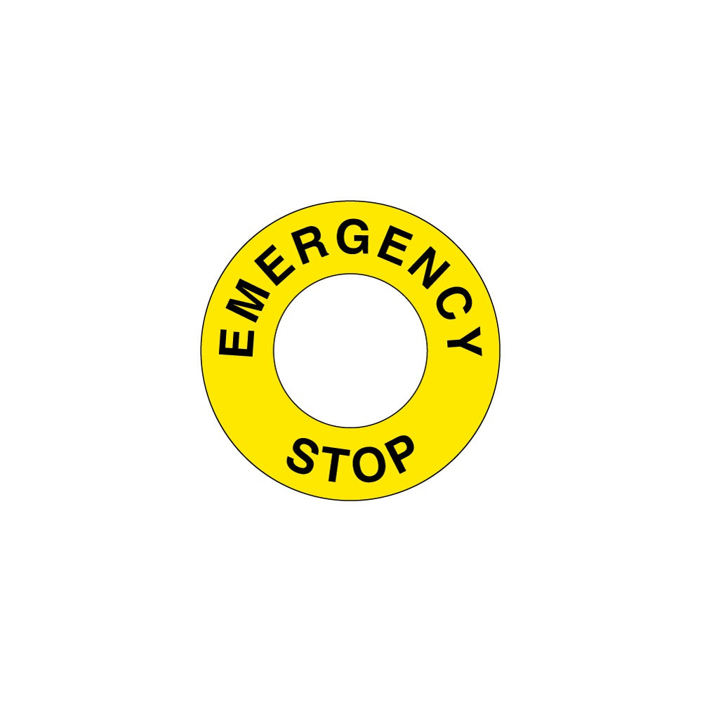Emergency Stop Switch Symbol Yellow Round TMS18