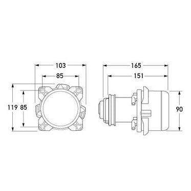 Headlamp 90mm Dipped Beam 24V 1029-24V/1BL 008.193-041