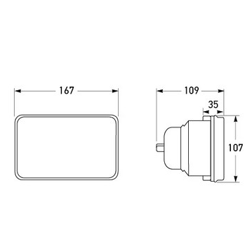 Headlamp Insert Semi Sealed 165 x 100mm High Beam 1041/1KB 003.177-061