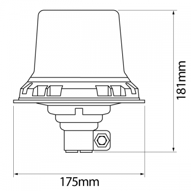 Beacon LED 12-24V Pole Mount Amber 106002