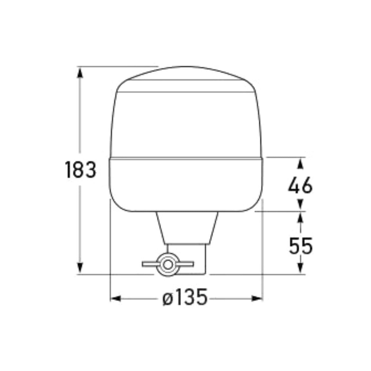 Beacon RotaLED Amber - Pipe Mount 1612/2RL 010.979-011
