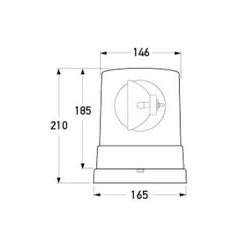 Revolving Beacon 12V KL700 Amber 1724/2RL 905.143-001