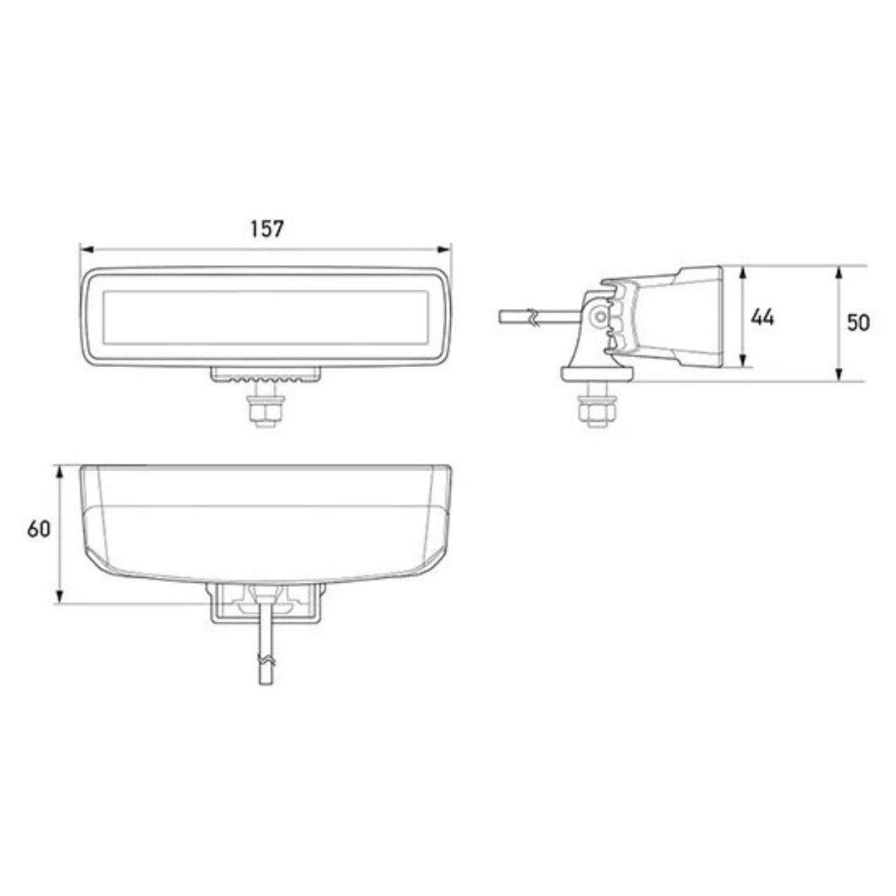 Mini Light Bar Black Magic 6.2"Flood Beam 12/24V 1FB 358.176-201