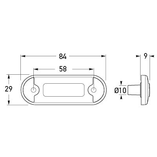 DuraLED® Rear Position/End Outline Marker Flush Mount 12/24V 2310-Bulk/2XA 980.855-327