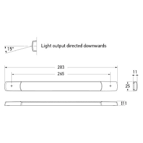 LED Interior/Exterior Surface Mount Awning Lamp 15° Spread - 24 Volt - White 98087910/2JA 980.879-101