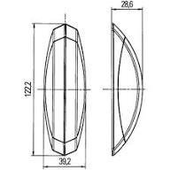Marker Lamp Red/White Dark Grey Base L/H 12 or 24V 2XS 008.479-001