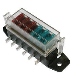 Blade Fuse Box - 6 Standard Blade Fuses - Side Connectors 8721-S/8JD 905.523-011