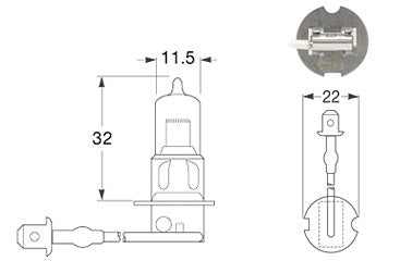 Bulb H3 Halogen PK22s 12V 55W - YC1255-Bulk/8GH 002.090-147