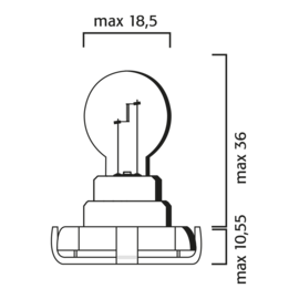 Bulb PSY24WSV+ 12V 24W PG20/4 Amber Chrome 70379533
