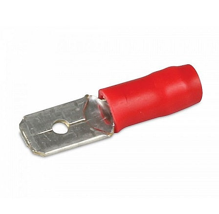 Insulated Male Blade Crimp Terminals - Red 6.3mm Pk 100 78513 /8KW 980.300-463