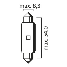 Bulb LED Festoon SV8.5 12/24V 13.5x38mm White 914031