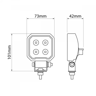 LED Worklamp 20W 9-30V - DT Connector 98-8210