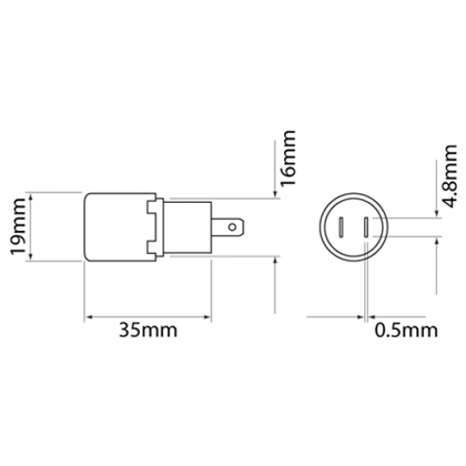 LED Pilot Lamp 12-24V Red16mm Wide View BA16DS-RED