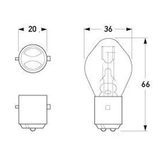 Bulb Bayonet BA20d 6V 35/35W 1220