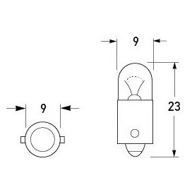 Bulb BA9s 12V 4W - HL124-Bulk/8GP 002.067-126