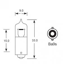 Bulb Bayonet BA9s 12V 20W Mini Halogen 4020