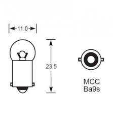 Bulb Bayonet BA9s 6V 1.2W 642