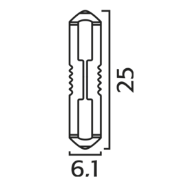 Ceramic (Thermoplastic) Fuse 6x25mm 25A 124825
