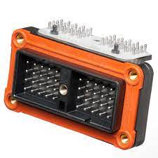 DRC 40 Circuit Receptacle - A Key, 90° Molded Pins, PCB, Black DE-DRC13-40PA