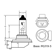 Bulb H16 PGJ19-3 Halogen Longlife 12V 19W 191219