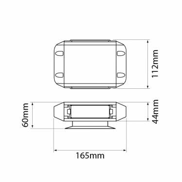 LED Nano Bar 165x112mm Clear Lens Amber Magnetic Mount 12/24V LSQ-0110-M