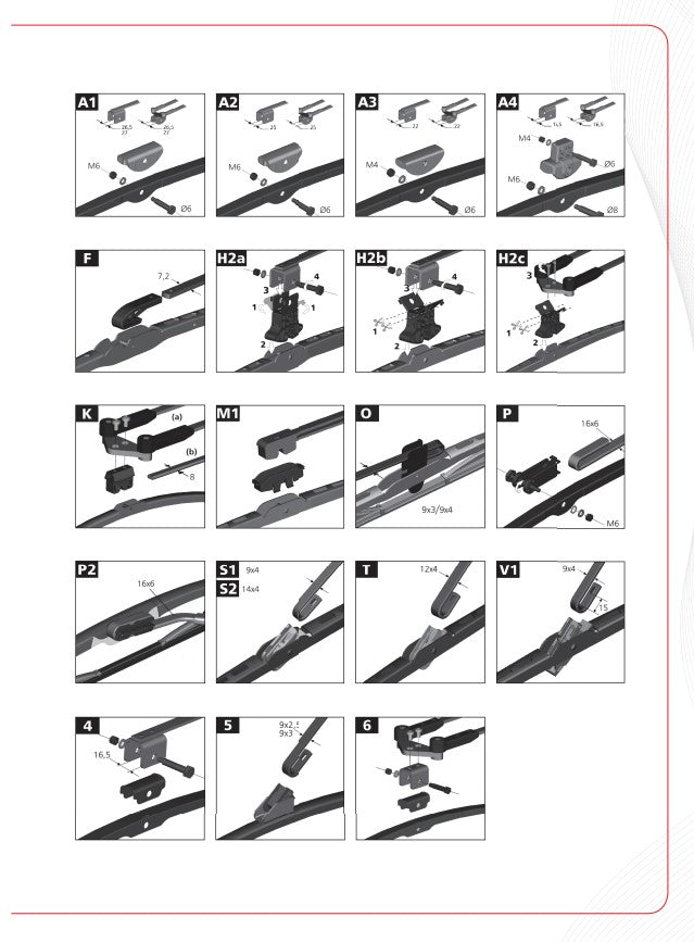 Wiper Blade 1000mm Multi-fit P100/1369044XB04
