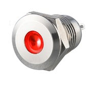 LED Pilot Lamp Pre Wired Vandal Resistant Red 12/24V 12mm P12P-CR