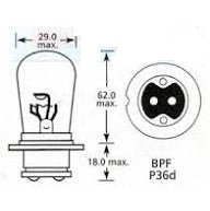 Bulb BPF P36d 12V 50/40W 05-414