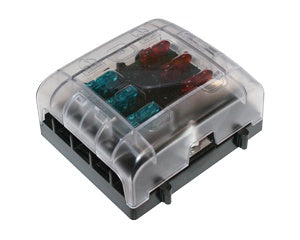 Blade Fuse Box - 6 Standard Blade Fuses with Input Stud 8725/8JD 005.993-093