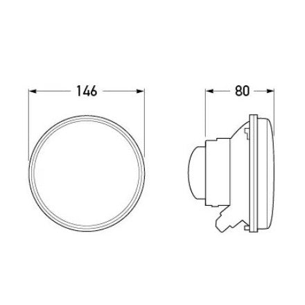 Headlamp Insert 146mm Semi Sealed QH H4 1055/1L3 002.850-064