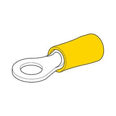 Insulated Eye Crimp Terminal - Yellow 5mm, Pk 100  8549/8KW 980.303-355