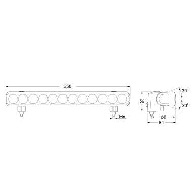LED Driving Light Bar 350mm High Beam 1395/1FJ 958.040-021