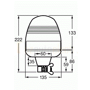 Revolving Rotaflex Beacon 12V Amber - Pole Mount 1730/2RL 006.846-001