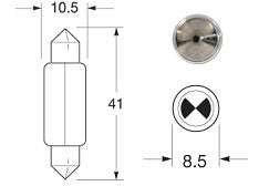 Bulb Festoon SV8.5-8 11x41mm 24V 10W - K2410-Bulk/8GM 002.091-257