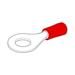 8241/8KW 980.303-012 Insulated Eye Crimp Terminal - Red 5.0mm Pk 20