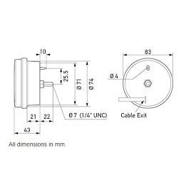 LED Safety Daylight/Front Indicator/Position 83mm 24V 2108-GMD24V/2BE 980.686-011