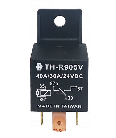 Mini Relay Changeover 5 Pin  24V 40/30A Resistor Protected 23-404