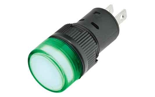 LED Pilot Lamp Green 16mm Wide View 12-24V BA16DS-GRN