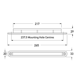 LED White Interior/Exterior Strip Lamp Recess Mount 12V 2641-12V/2JA 959.073-011