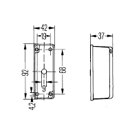 Marker Lamp Red/White Rectangular 12 or 24V 2XS 005.020-001