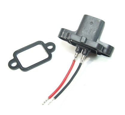 DT Socket 2 Circuit Black Wired Panel Mount DE-DT2-PM