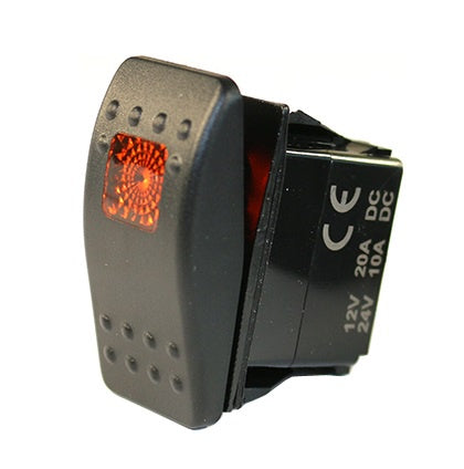 Rocker Switch 12/24V Amber LED 32-176