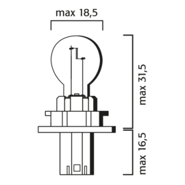 Bulb HPC16WY 12V 16W Amber PU20d-2 38965433