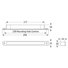 LED Centre High Mounted Stop Lamp (CHMSL) - Strip 12V Clear Lens  5243-CLEAR/2DA 959.071-071