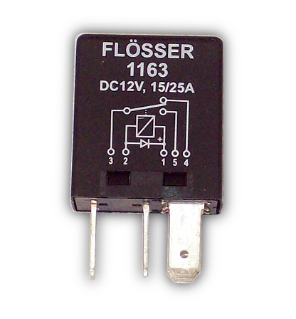 Micro Relay 5 Pin 12V 15/25A Changeover Diode Protected 1163