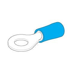 Insulated Eye Crimp Terminal - Blue 6.3mm Pk 20  8244/8KW 980.303-112