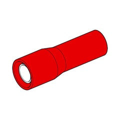 Insulated Female Bullet Crimp Terminals - Red Pk 100  8522/8KW 980.301-003