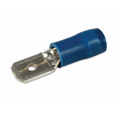 Insulated Male Blade Crimp Terminals - Blue 6.3mm  Pk 100  78514/8KW 980.300-563