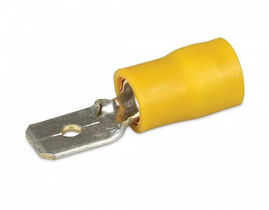 Insulated Male Blade Crimp Terminals - Yellow 6.3mm  Pk 11  78215/8KW 980.300-662