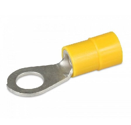 Insulated Eye Crimp Terminal - Yellow 6.3mm Pk 12  8246/8KW 980.303-202